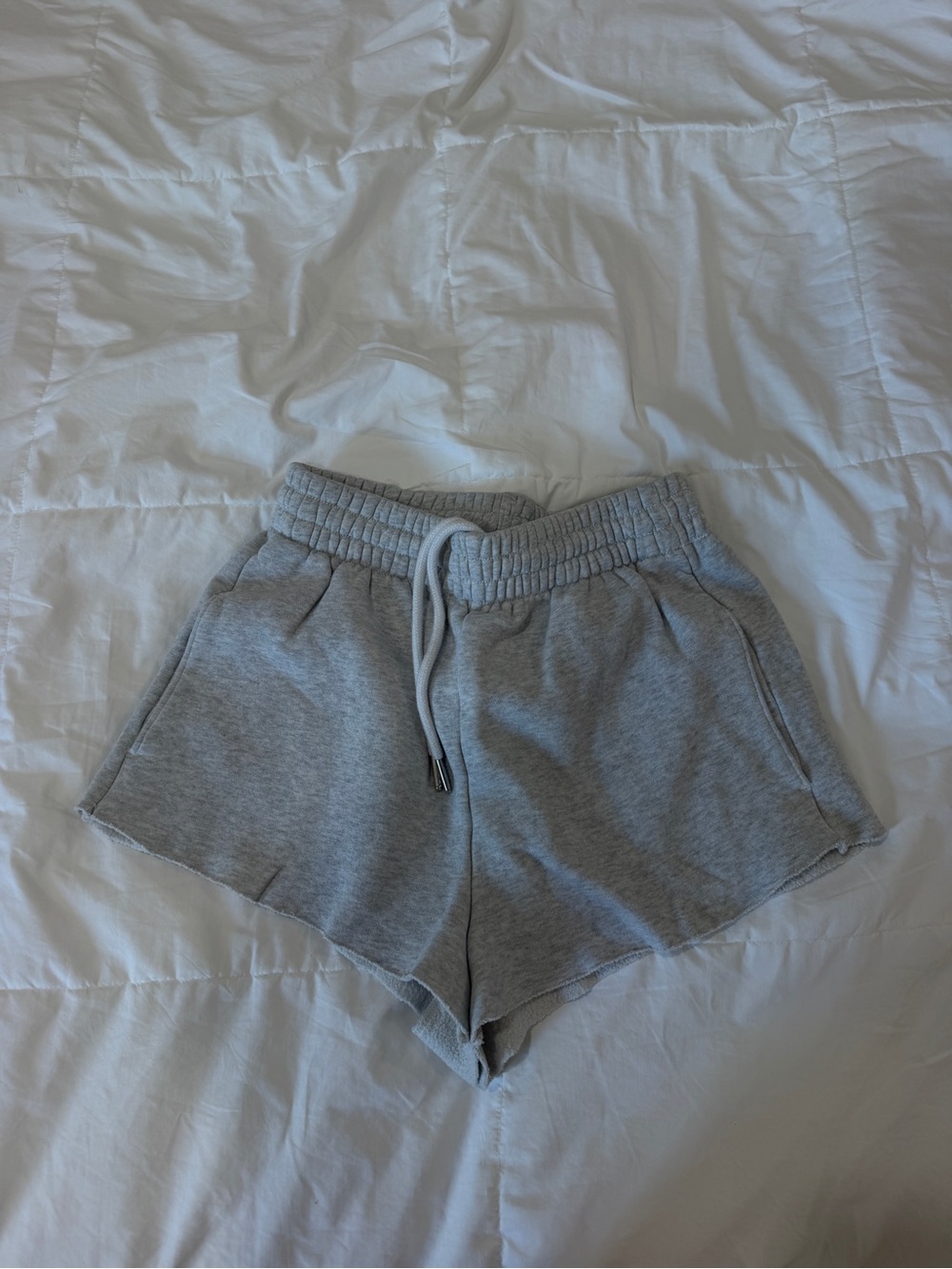 Abercrombie & Fitch Light Gray Athletic Drawstring Shorts